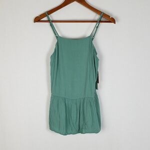 NWT Green Mossimo Crepe Cami Top With A Flowy Peplum Design Size XS